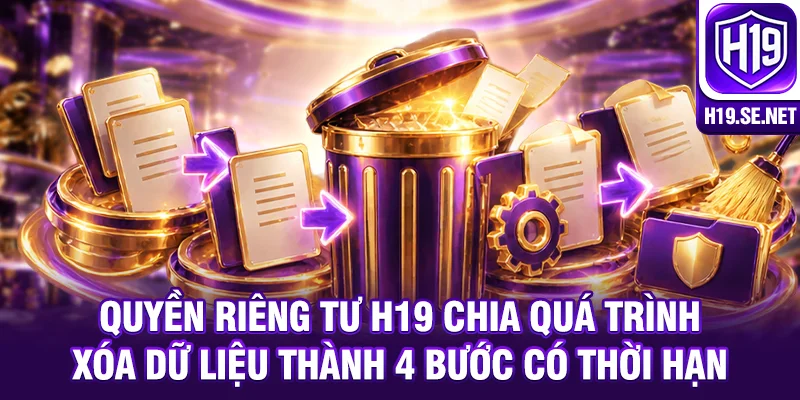 Quyền riêng tư H19 chia quá trình xóa dữ liệu thành 4 bước có thời hạn